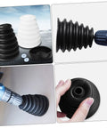2 Pack Electric Drill Dust Collector With Spacious Debris Catching Bowl For Drywall And Masonry Ceiling Work, showing black and white dust collectors.