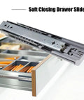 Heavy Duty Soft Close Drawer Slides 14 Inch Side Mount Telesrails For Kitchen Cabinets And Furniture 2 Pack
