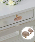 Dope Irregular Pebble Stone Cabinet Handles With Brass Base for furniture, vintage style single hole drawer knobs for dresser