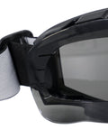 Close-up of Anti Fog Wide Vision Safety Goggles With ANSI Z87 Certification And UV Eye Protection, showing strap and lens detail.