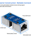 RJ45 Cat6 Ethernet Extender Coupler Female To Female High Speed Network Cable Joiner For Extending Length Copper Gold Plated Contacts For Strong Signal Fast Data Transmission Easy Plug And Play, metal shield