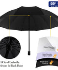 Portable UPF 50 Plus Beach Umbrella With Adjustable Universal Clamp Lightweight Sun Shelter for Sand, fiberglass ribs detail.