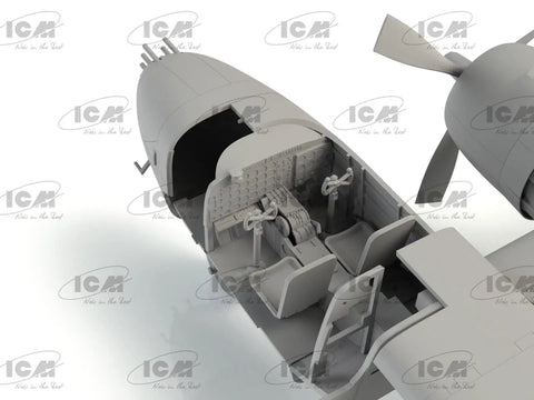 B26K Counter Invader Model Kit With 5 Figures USAF Pilots And Ground Crew 1:48 scale cockpit interior detail