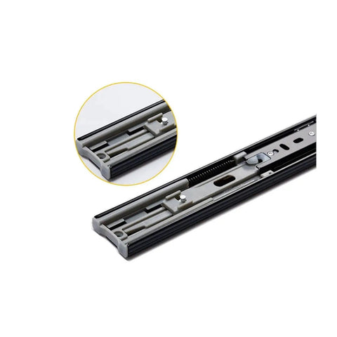 Two Pack Heavy Duty Metal Buffer Drawer Slides With Smooth Glide And Quiet Operation, 12 To 20 Inch Rails, 45mm Track Width