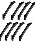 Rock Solid Steel 45 Degree Angle Bracket For Pergola Patio Deck And Porch Inside Mount Corner Connector Rust Resistant Heavy Duty Diagonal Brace Built Tough, set of eight black brackets.