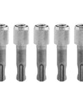 Image of 5 SDS Plus Drill Chuck Adapter to 6.35mm One Quarter Inch Hex Socket Converter for Electric Hammer Drills Heavy Duty Durable Steel
