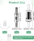 M METERXITY aquarium 1-way stainless steel check valve set with 2 plastic valves and 2 suction cups