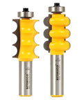 Pro Grade Molding And Trim Router Bit Set For Furniture With One And Three Eighths Inch Triple Bead And Triple Flute Moldings One Half Inch Shank