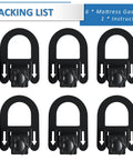 Heavy Duty Non Slip Mattress Grippers For Metal Bed Frame, Adjustable Anti Slide Brackets in a packing list of 6.