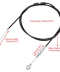 75 Inch Go Kart Throttle Cable For Predator 212cc 196cc GX160 GX200 VM22 VM24 Engines With Brake Return Spring Replacement 75-inch length cable.