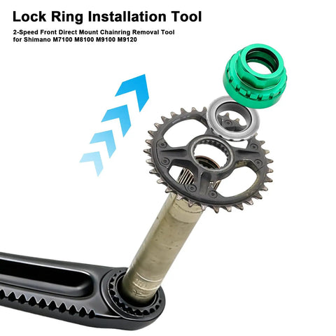 12 Speed Front Direct Mount Chainring Removal Tool For MTB And Road Cranksets CNC Machined Lock Ring Installer with crankset setup