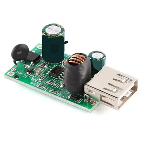 Badass 4 Pack USB Car Charger Module, 5V 2A Step Down Converter Buck Board with USB output and green circuit design.