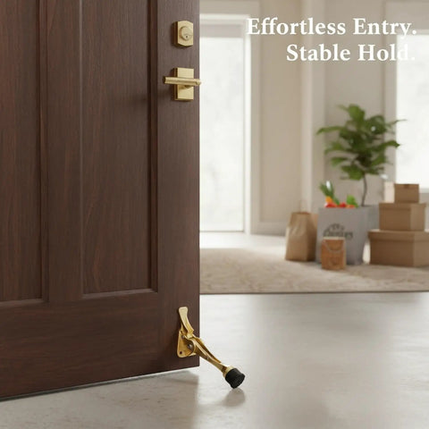 Foot Pedal Door Stop With Weighted Base For Hands Free Entry Fits Standard Interior Doors Zinc Alloy Floor Holder in use