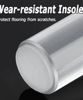 Close-up of wear-resistant insole on adjustable acrylic furniture legs set for cabinets coffee tables end tables beds waterproof