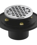 Round Tile-In Shower Drain With Removable Grid Plate For Easy Tile-Like Finish, Brass Throat, Cast Iron Body, Full Assembly Includes Grid And Throat