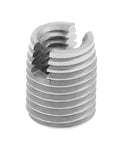 20 Pcs M4 8mm Threaded Inserts Self Tapping Helical Coil Repair Kit For Aluminum Plastic Wood And Metalworking DIY Projects Easy Install Secure Fit Restores Damaged Holes And Prevents Stripouts, close-up metal insert