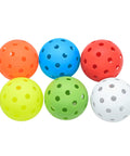 Six Pack Replacement Backyard Golf Balls With Carry Bag For Bucket Game, 3 Inch Perforated Plastic Balls in various colors.