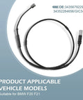 Front view: Grandi brake wear sensor cable for BMW F20/F21, black wiring with dual connectors