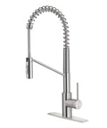 Oletto Commercial Style Pull Down Kitchen Faucet With QuickDock Top Mount, Spot Free Stainless Steel, 360 Degree Swivel, High Arc Reach