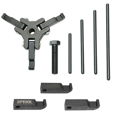 Heavy Duty Harmonic Balancer Puller Kit With 6 Jaw Design and various parts for Ford, GM, Chrysler, Cadillac, Chevy Trucks, Mitsubishi
