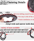 Hollow Integrated 170mm 104 BCD Mountain Bike Crankset With Narrow-Wide 30T-42T Chainring Beefed-Up Aluminum Alloy 7-12 Speed