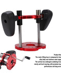 Level Up Your Woodworking Setup With This Heavy Duty Aluminum Router Lift Base Offering Butter Smooth Micrometer Control A Killer 40 Millimeter Stroke And Secure Clamping For Spot On Cuts Every Time, featuring a red anodized aluminum lift base.