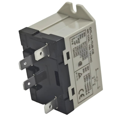Heavy Duty General Purpose Relay 30A 250V SPST NO With Quick Connect Six Point Three Millimeter Blade Terminals UL Class B Insulation