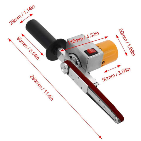 Straight Out Workhorse Electric Belt Sanders And Angle Grinders For Auto Detailing Woodworking Metal Finishing handheld sander with copper motor.