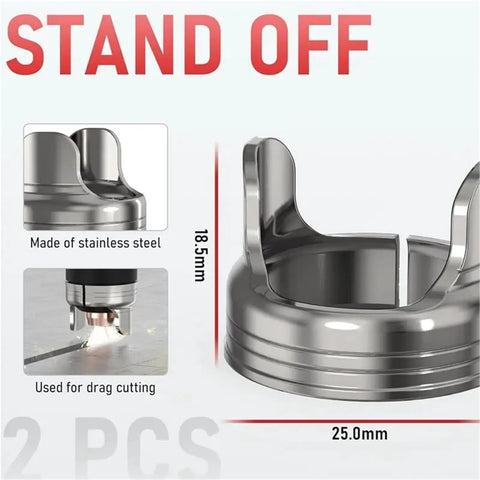 Top Tier 24Pc Plasma Cutter Consumable Kit For Cut-55Ds Pro And Cut-60Ds Pro. Stainless steel stand-off, 18.5mm height, used for drag cutting.