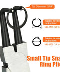 7 Inch Snap Ring Pliers Set With 3 64th Inch Tip Internal And External Circlip Pliers Kit Straight And Bent Jaw For Ring Remover