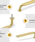 Brushed Brass Cabinet Pulls Seven And One Half Inch Ten Pack Zinc Alloy Solid Hardware features anti-corrosion premium build.