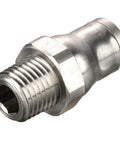 Heavy Duty Nickel Plated Brass Push To Connect Fitting Tube To Pipe Male Thread Adapter Three Eighth Inch and Quarter Inch, detailed view.