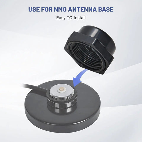NMO Antenna Magnetic Base Mount With 16.4 Ft RG58 Coaxial Cable PL259 Plug And Mounting Cap for radios and vehicles
