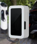 Heavy Duty EV Charger Enclosure With Combo Lock And Cable Keeper, sleek wall mount design in white with black door.