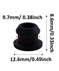 Heavy Duty Silicone Snap In Hole Plugs Waterproof Round Panel Seals 9mm Diameter 20 Pack tight fit black grommet with measurements