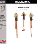3-Hole Roman Tub Rough-In Kit With Above-Deck Tension And Self-Locating Base, Easy Above-Deck Tightening, Chrome Finish Components