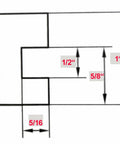 Diagram showing dimensions for 7 Piece Wedge Type Quick Change Tool Post Set for Mini Lathe Up To 9 Inches OXA Tool Post