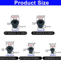 Product size chart for Kickass Rubber Grommet Kit including 82 Durable Wire And Cable Protectors, various sizes shown.