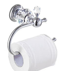 Crystal Series Brass Toilet Paper Roll Holder With Polished Chrome Finish, Concealed Screw Mount, visible crystal accent