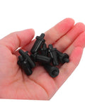 Hand holding 24 Pieces Cabinet Door Repair Dampers Kit For Quiet Close And Easy Install No Hassle Durable Plastic Dampers