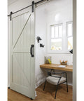 Black Cast Iron Barn Door Handles Rustic Heavy Duty Gate Pulls on white sliding barn door in home office