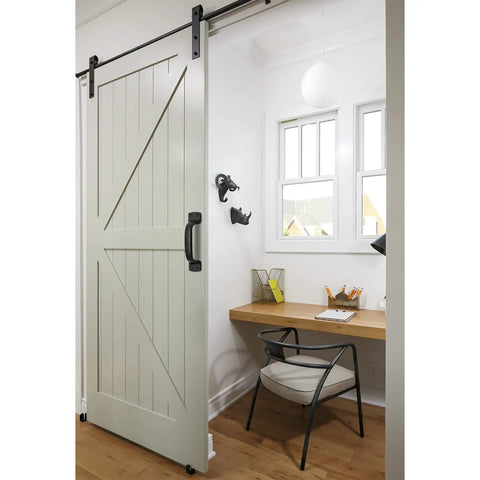 Black Cast Iron Barn Door Handles Rustic Heavy Duty Gate Pulls on white sliding barn door in home office