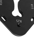 Top Shelf Aluminum Corner Radius Template Set R15 Through R50 Router Table Edge Shaper with R25 marking angle.