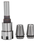 High Performance 3Pcs Collet Chuck Set Milling Cutter Holder CNC Lathe Tool Durable High Speed Steel with two chucks.