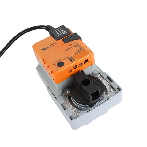 10 Nm Kick-Ass Rotary Actuator For Ball Valves 24V AC DC 3-Point Control With Manual Override Smooth 90-Degree Operation IP54 Rated For Industrial Projects top view showing actuator assembly and wiring