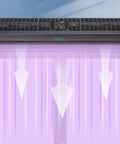 Heavy Duty 36 Inch Wall Mount Black Air Curtain Fan With Magnetic Switch And Three Speed Settings For Commercial Spaces, airflow diagram.