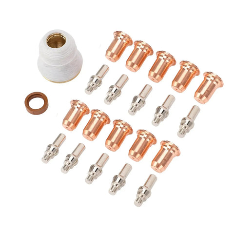 Top Notch Plasma Cutting Nozzles And Electrode Consumables Kit With 23 Pieces For Automotive Repair Jobs Made From Sturdy Brass And Zinc Alloy.
