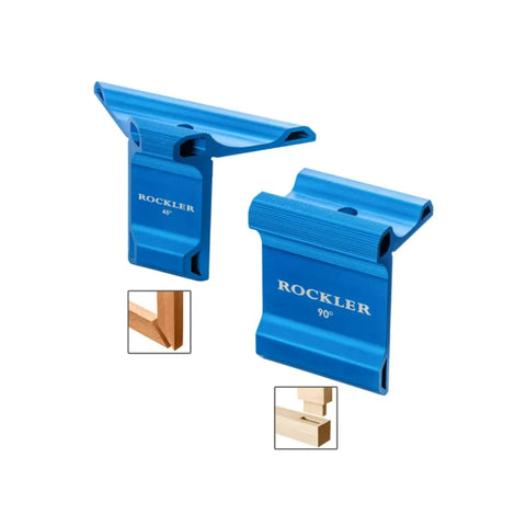 Pro Grade 45 Degree Saddle Square For Woodworking Anodized Aluminum Carpenter Square Tool Marking Tools For Accuracy And Precise Mitered Cuts Durable Woodworking Tools And Accessories, showing blue anodized squares for 45° and 90° cuts.