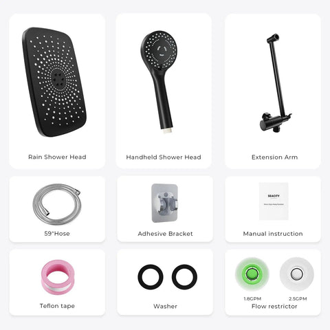 Top Shelf Matte Black Dual Shower Combo Featuring A Plush Ten Inch Rain Head And Quick Release Handheld Sprayer With Five Dynamic Mist Settings For Real Chill Bathroom Vibes