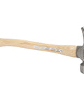 14oz Titanium Framing Hammer With Magnetic Nail Holder And Milled Face For One Hand Nail Start, Tough-As-Nails Heavy-Duty Construction Tool Built For Pros And DIYers VN07175 7175. Side view showing Hickory handle and milled face.